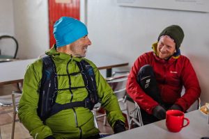 Cape Wrath race 2025 getting warm after being hit by some brutal weather on the final day. The Pain Cave fleece Aqua beanie was a great piece of kit. 
